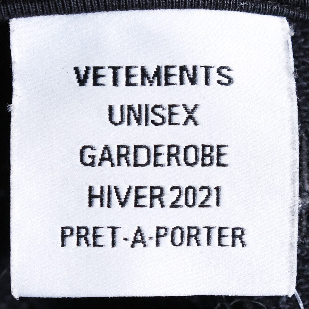 VETEMENTS Logo Tape Pullover Sweatshirt Black Size S