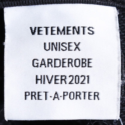 VETEMENTS Logo Tape Pullover Sweatshirt Black Size S