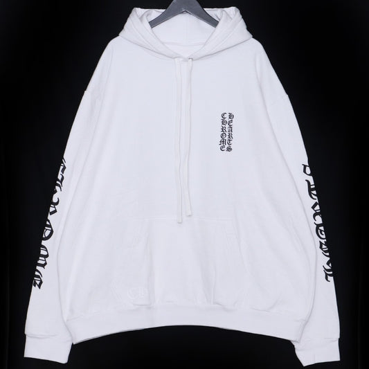 CHROME HEARTS Front Arm Logo Pullover Hoodie White Size XXL
