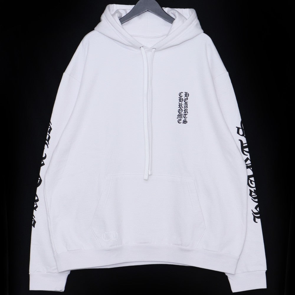 CHROME HEARTS Arm Logo Pullover Hoodie White Size XL