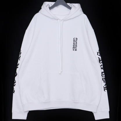 CHROME HEARTS Arm Logo Pullover Hoodie White Size XL