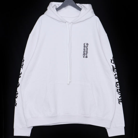 CHROME HEARTS Arm Logo Pullover Hoodie White Size XL