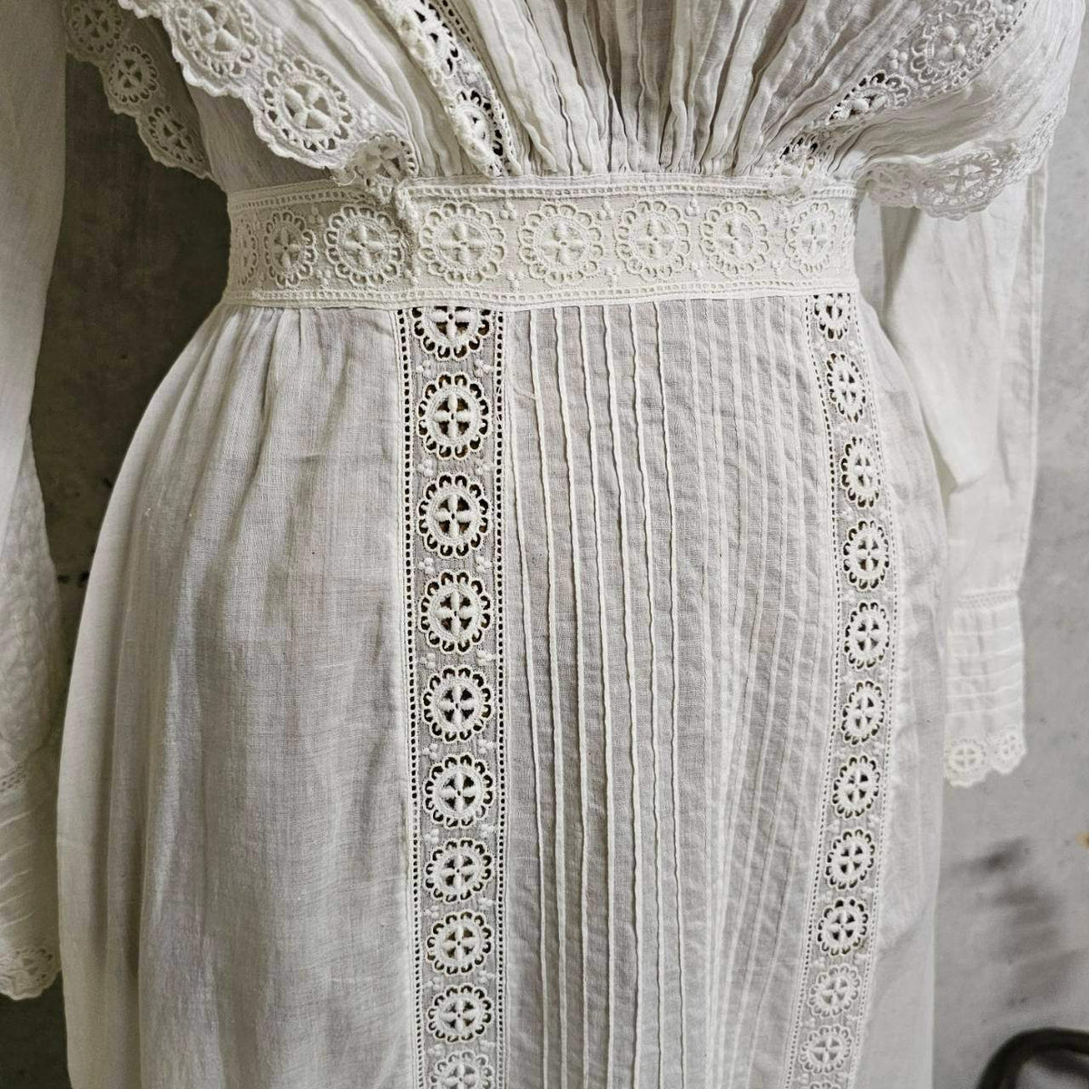 Euro antique Victorian Cotton Dress White