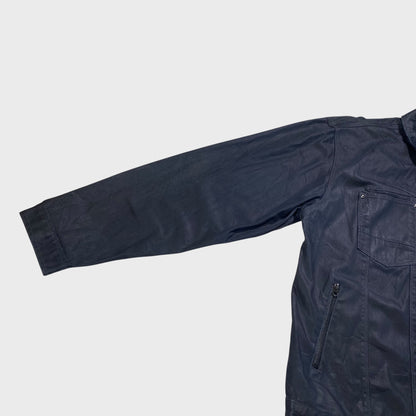 MARITHEFRANCOIS GIRBAUD Black Resin Denim Jacket Size 2XL