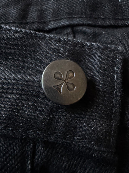 LEMAIRE 90s Embroidered Slim Black Denim Pants Size 27