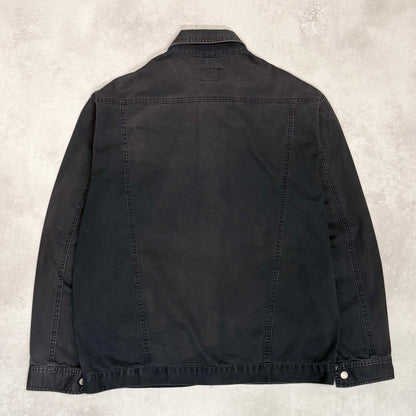 STUSSY 00s USA Made Faded Cotton Work Jacket Navy Size XL