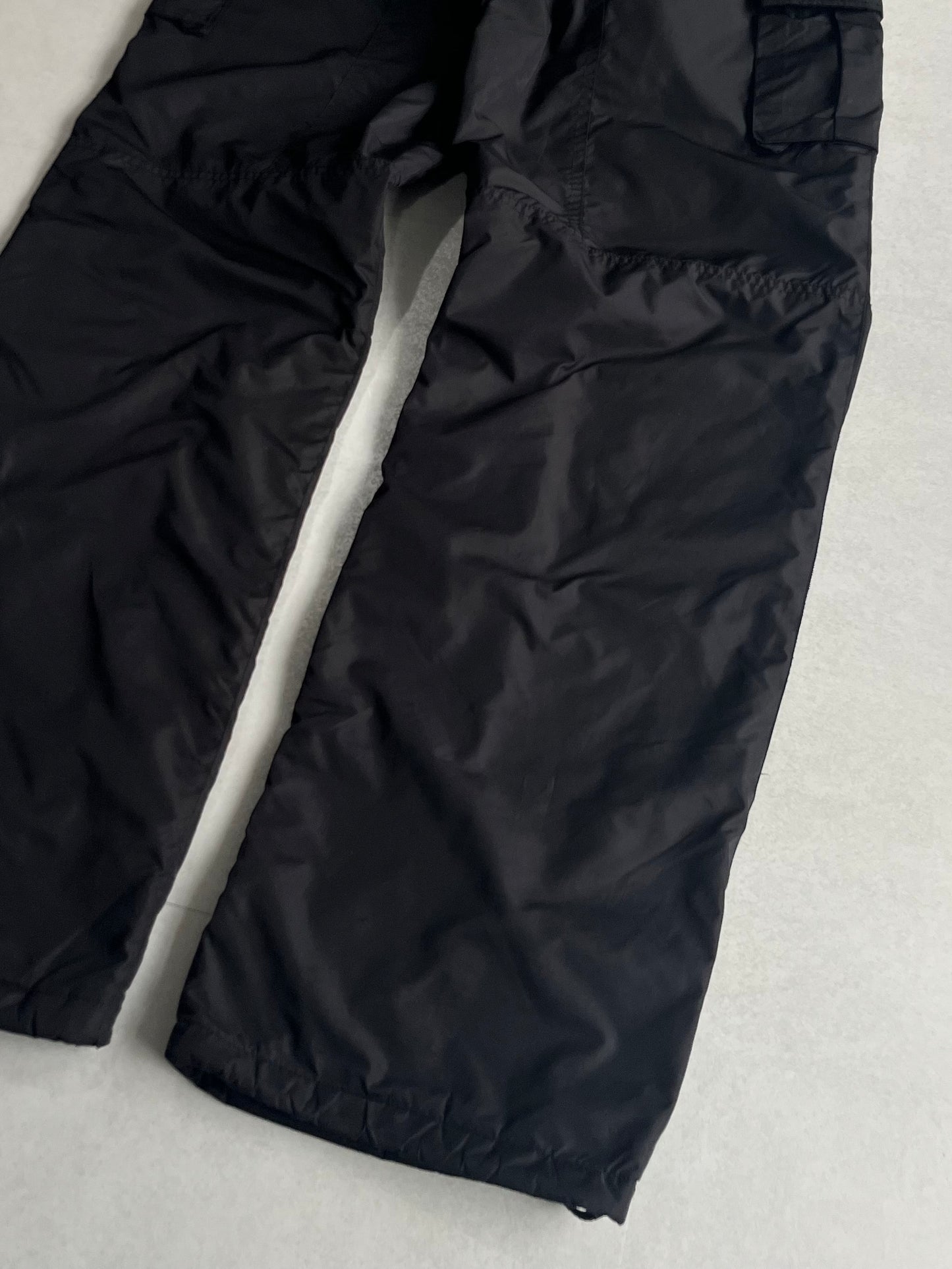 PPFM Black Nylon Cargo Pants