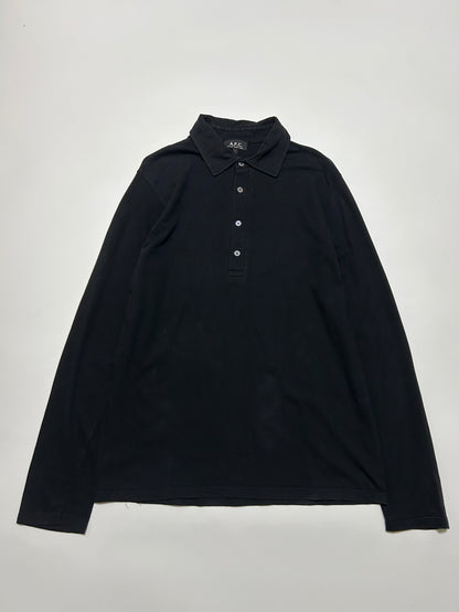 A.P.C. 1990s Black Cotton Polo Shirt