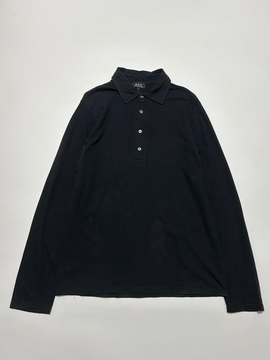 A.P.C. 1990s Black Cotton Polo Shirt