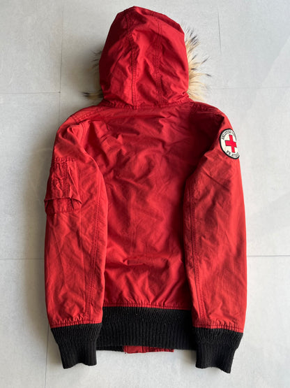 Avirex Red Gimmick Fur Jacket Size M