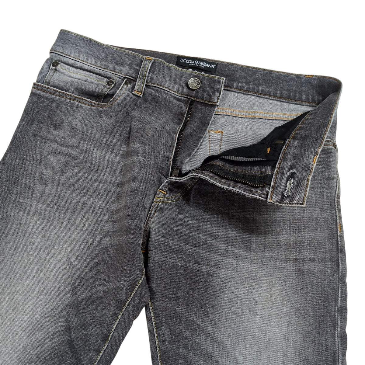 DOLCE&GABBANA Gray Washed Skinny Jeans Size 46