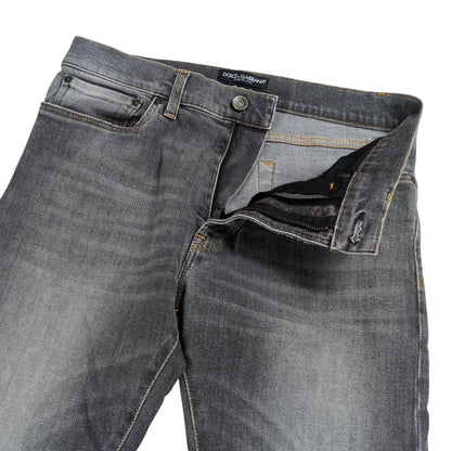 DOLCE&GABBANA Gray Washed Skinny Jeans Size 46