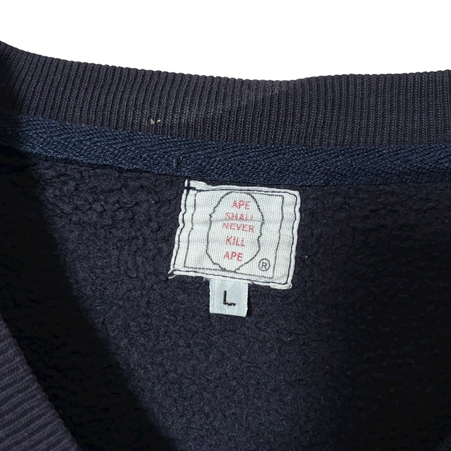 Japanese Brand 00's A BATHING APE Blue Sweatshirt Size L
