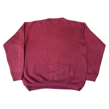 AIRWALK 90s Wine Red Fleece Lined Sweatshirt Size L