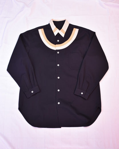 Yohji Yamamoto 90s Y's Wool Gabardine Shirt Black Size XL