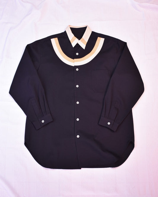 Yohji Yamamoto 90s Y's Wool Gabardine Shirt Black Size XL