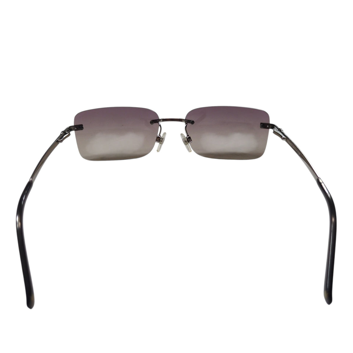 CHANEL Light Stone Rimless Silver Frame Sunglasses