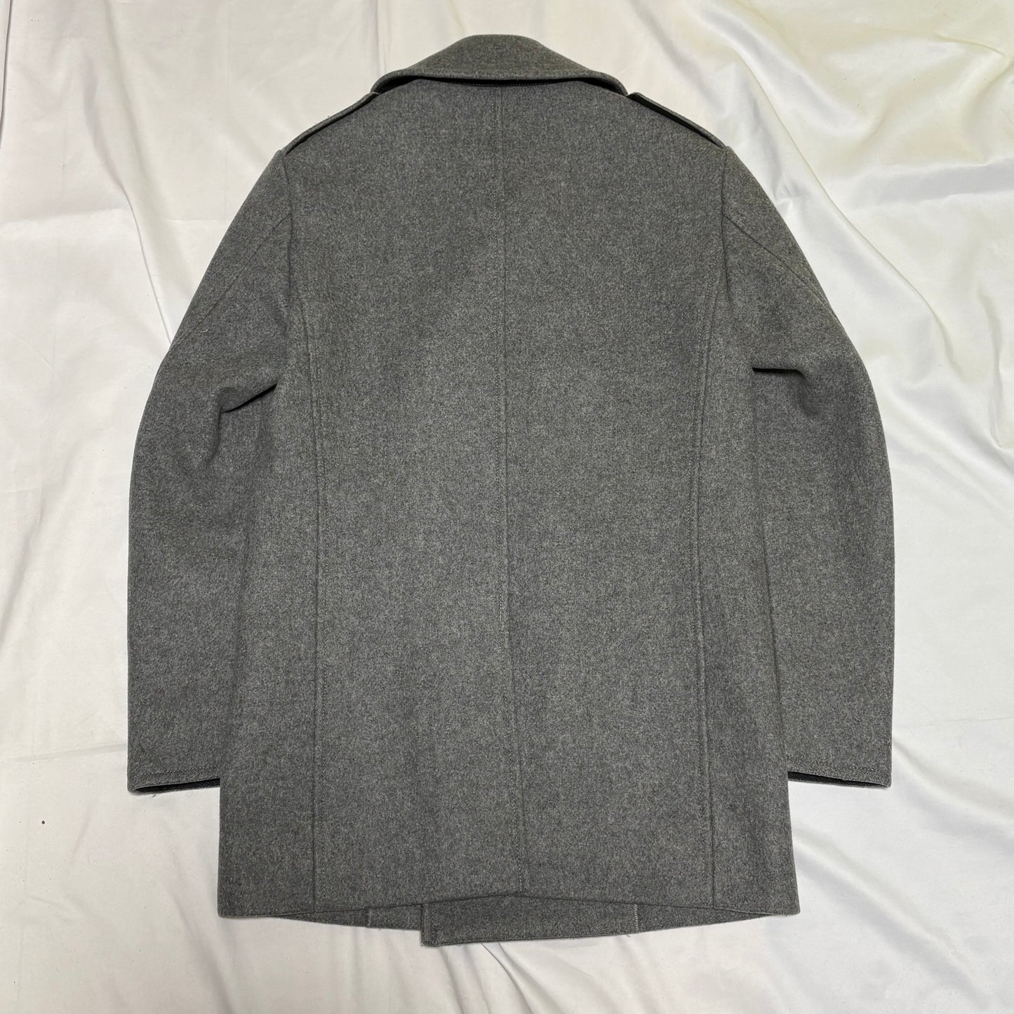 FACTOTUM Gray Wool Melton Pea Coat Size 44