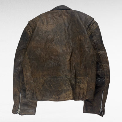 USED Brown Genuine Leather Double Rider Studs Size M