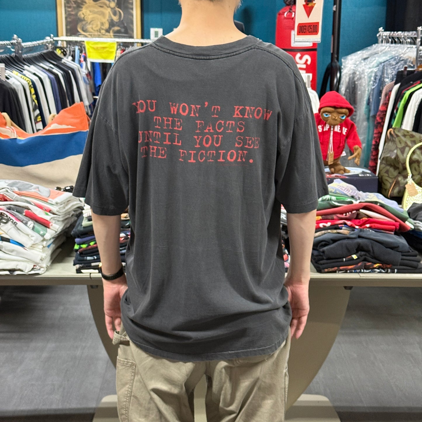 PULP FICTION 90s Movie Logo Double Sided T-Shirt Size XL