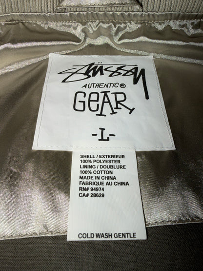 Stussy Authentic Gear '07 Satin Varsity Jacket Gold Size L