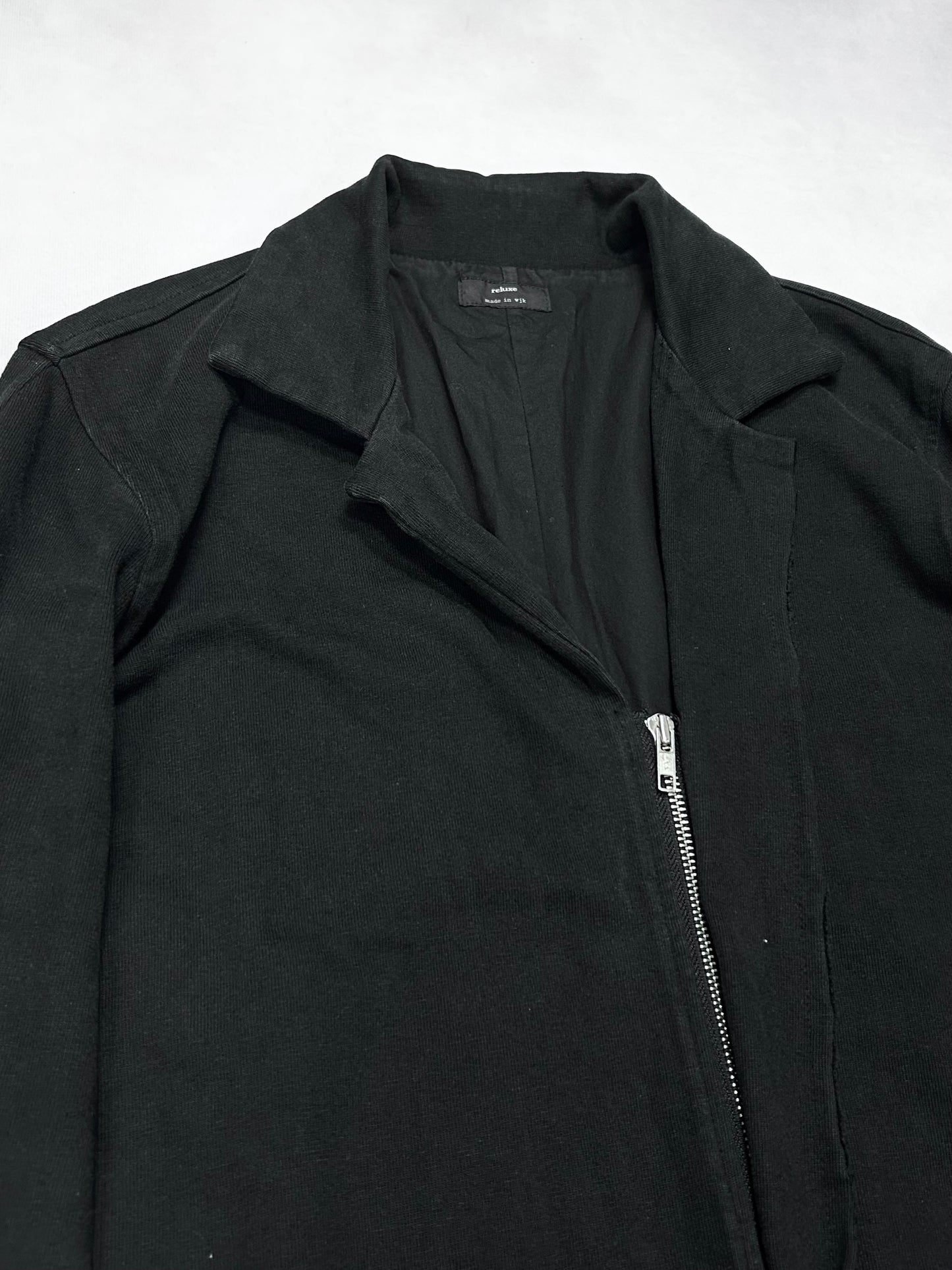 wjk reluxe Black Asymmetry Cut Off Zip Chester Coat Size S