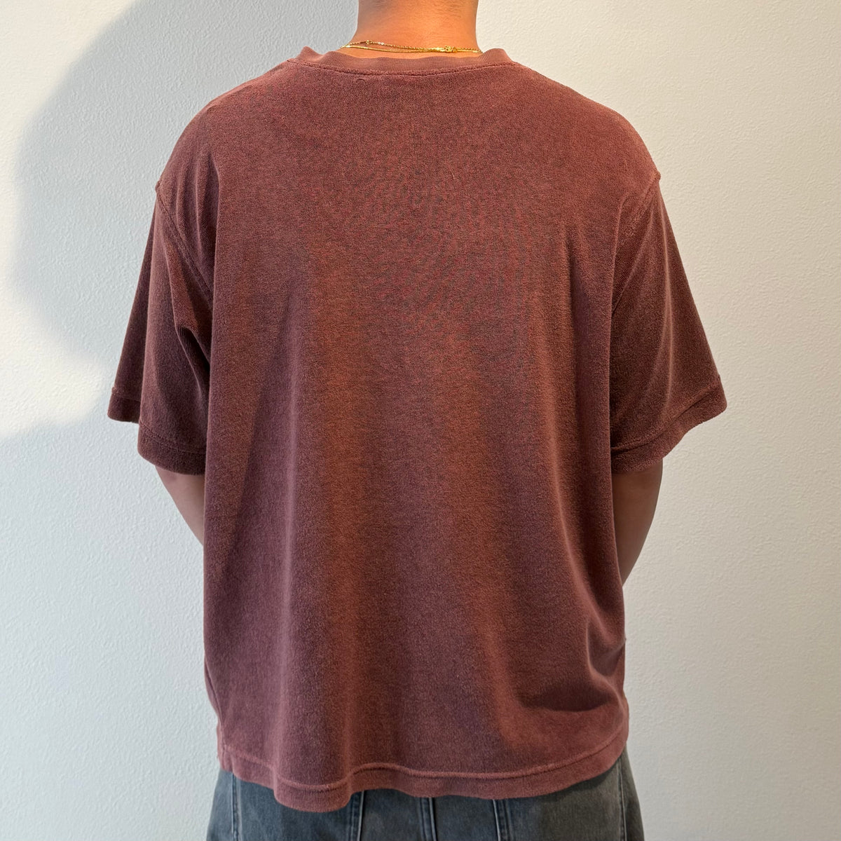 Stussy 90s short sleeve pile tee with shoulder detail Red Size L