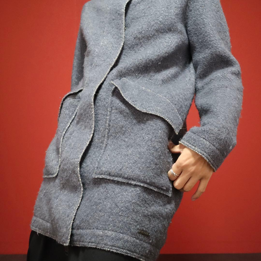 Diesel Gray Double Zip Wool Long Coat Size XS
