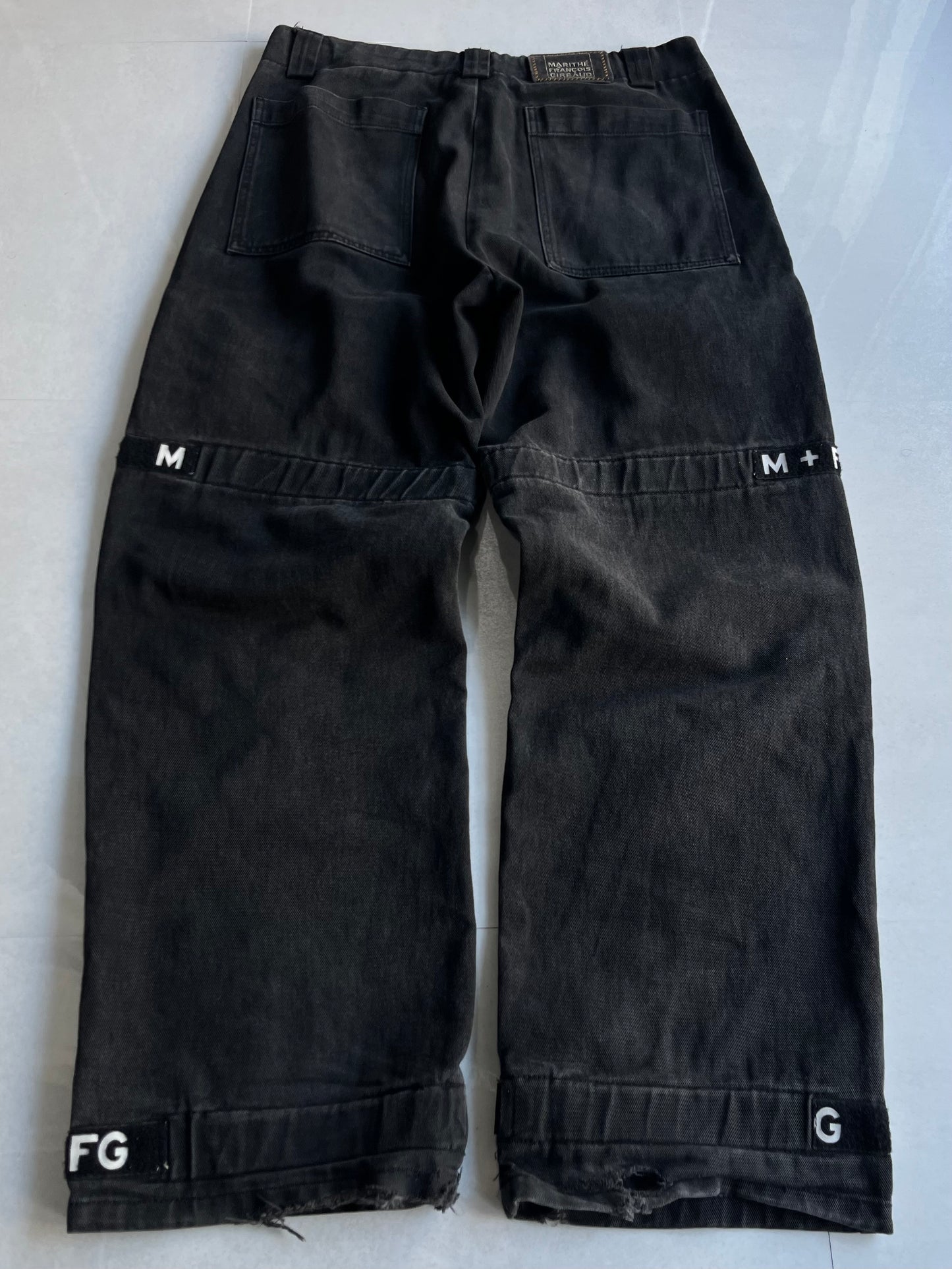 Marithe + Francois Girbaud Black Wide Denim Jeans Size 40