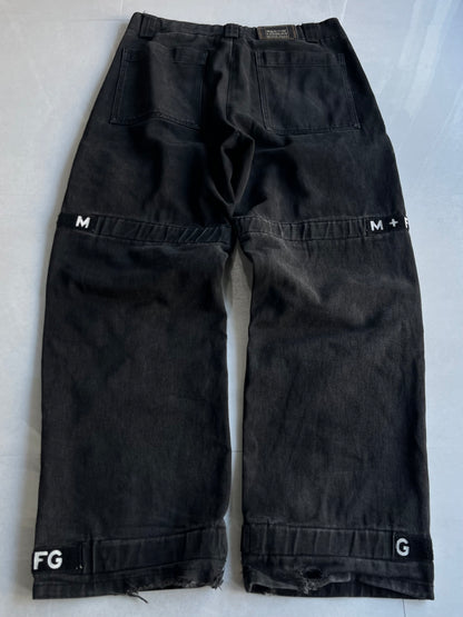 Marithe + Francois Girbaud Black Wide Denim Jeans Size 40