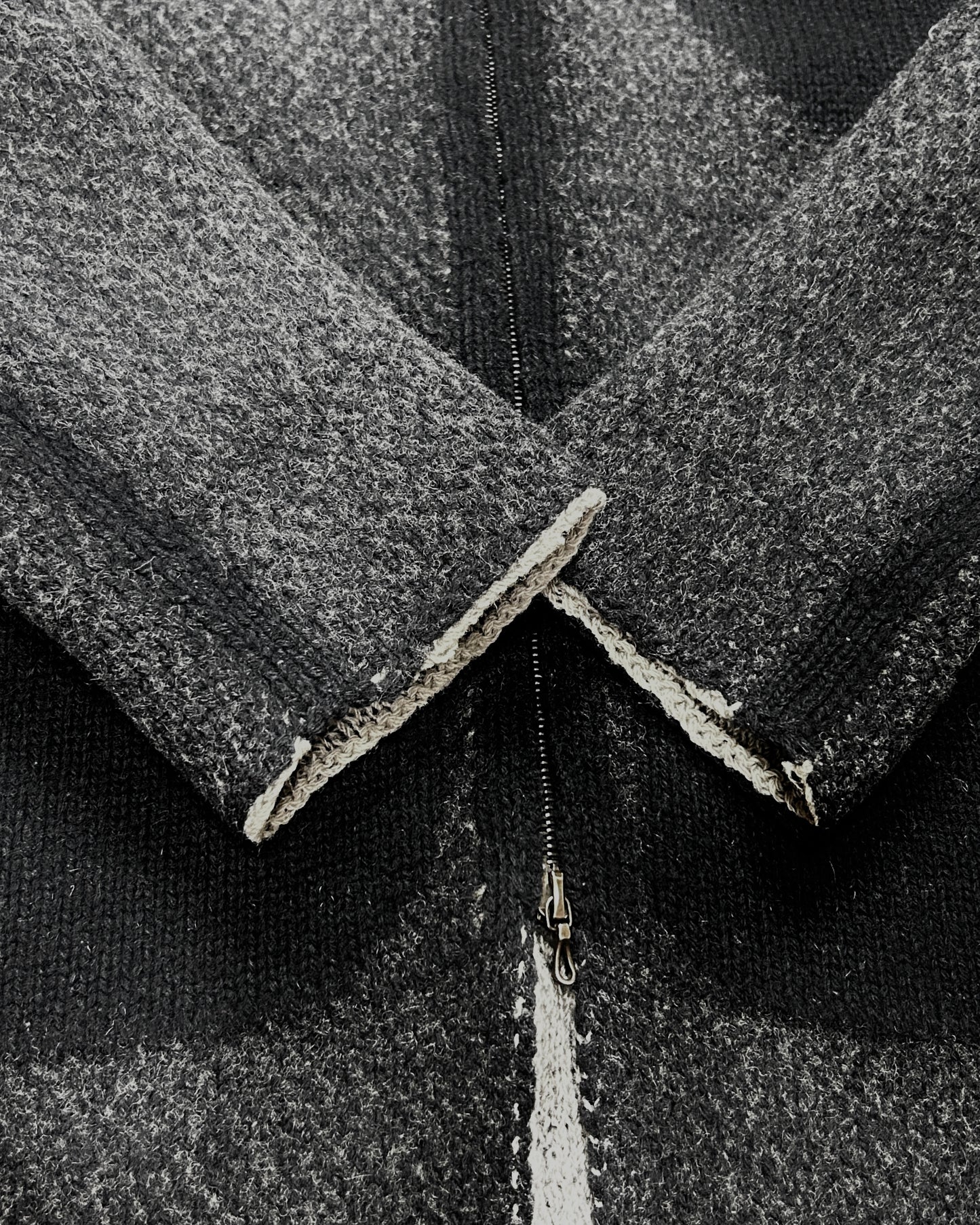 Label Under Construction Zip-Up Intarsia Knit Coat Size M