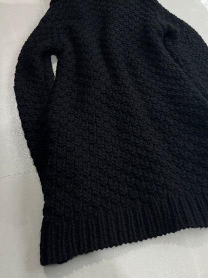 PHENOMENON Black Alpaca Blend Big Hood Cardigan Size L