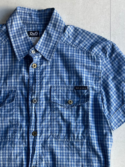 Dolce & Gabbana Blue D&G Message Long Sleeve Shirt Size M