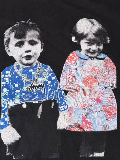 STUSSY Funky Kids T-Shirt Black Size XL