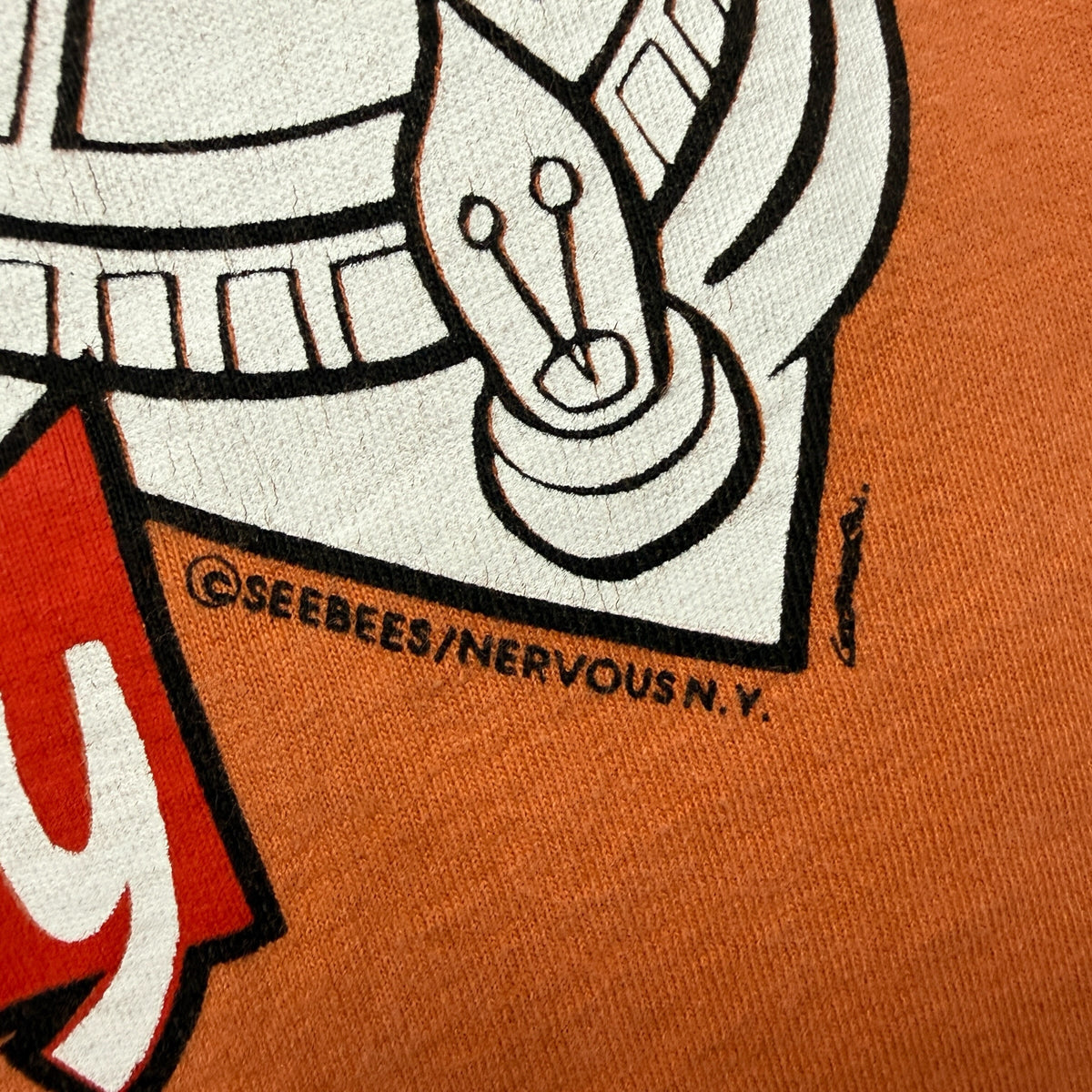 NERVOUS RECORDS 90s For DJ's Only T-Shirt Orange Size XL