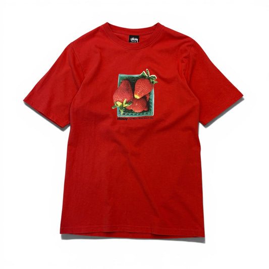 Vintage Stussy Realistic Strawberry Print T-Shirt Size S