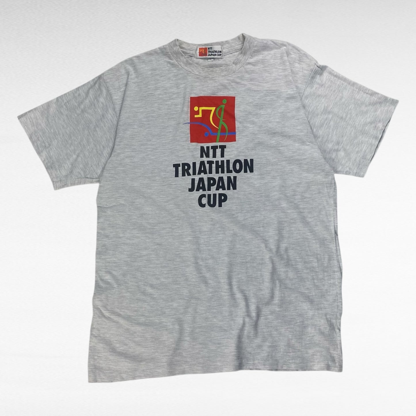 NTT TRIATHLON JAPAN CUP 90s Short Sleeve T-Shirt Gray Size L