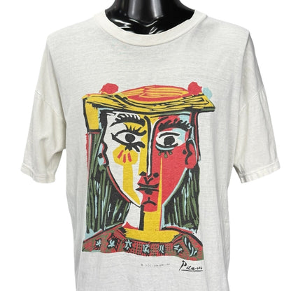 PICASSO 80s Euro Face Design Vintage T-Shirt Size XL