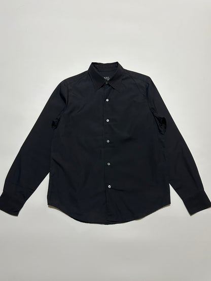 A.P.C. AW98 Plain Cotton Long Sleeve Shirt Black Size M