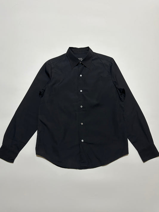 A.P.C. AW98 Plain Cotton Long Sleeve Shirt Black Size M