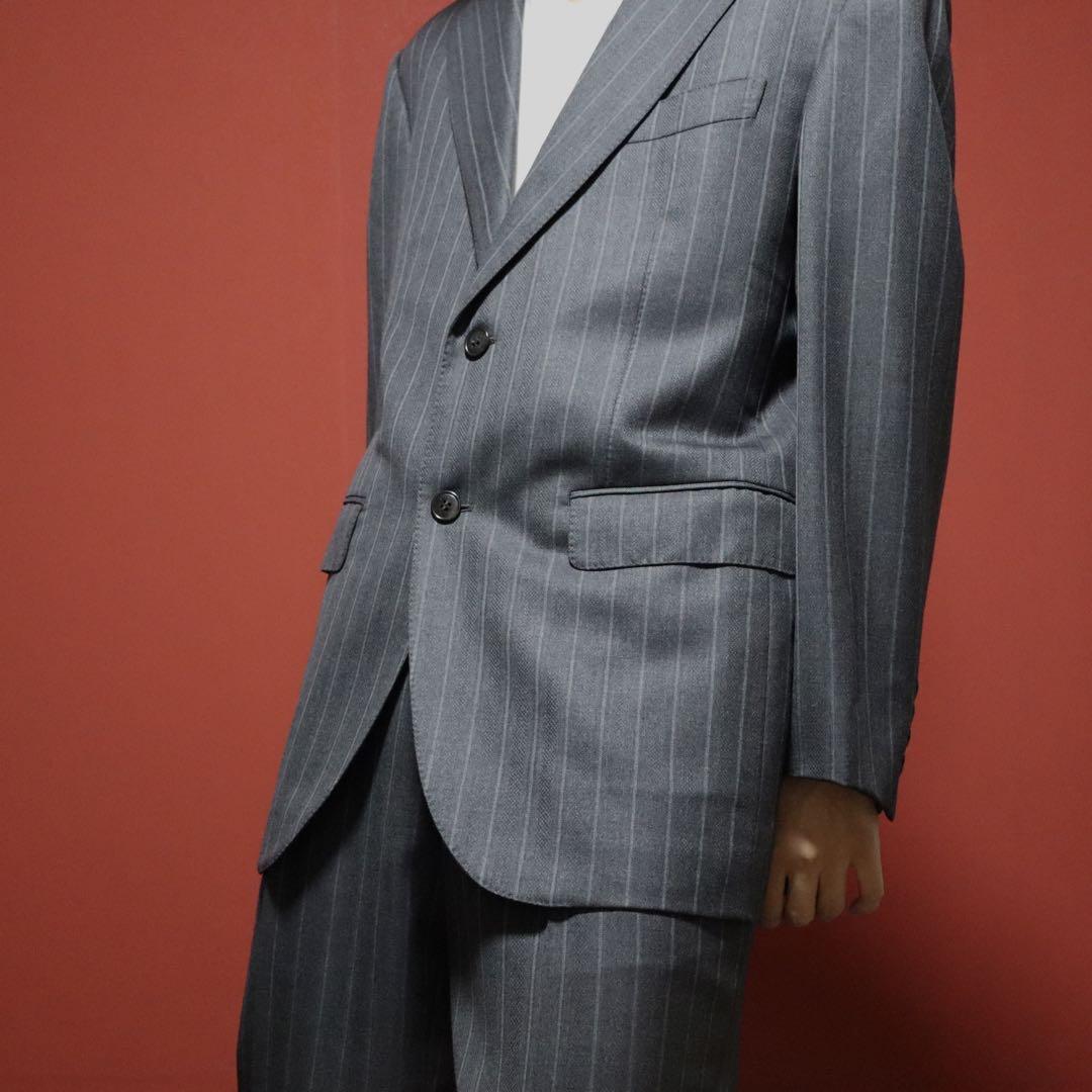 Lanvin Gray Cashmere Blend Striped Jacket Size M