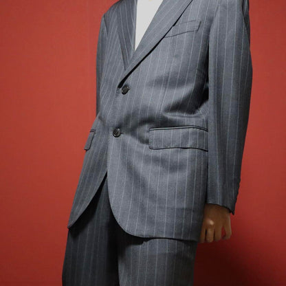 Lanvin Gray Cashmere Blend Striped Jacket Size M