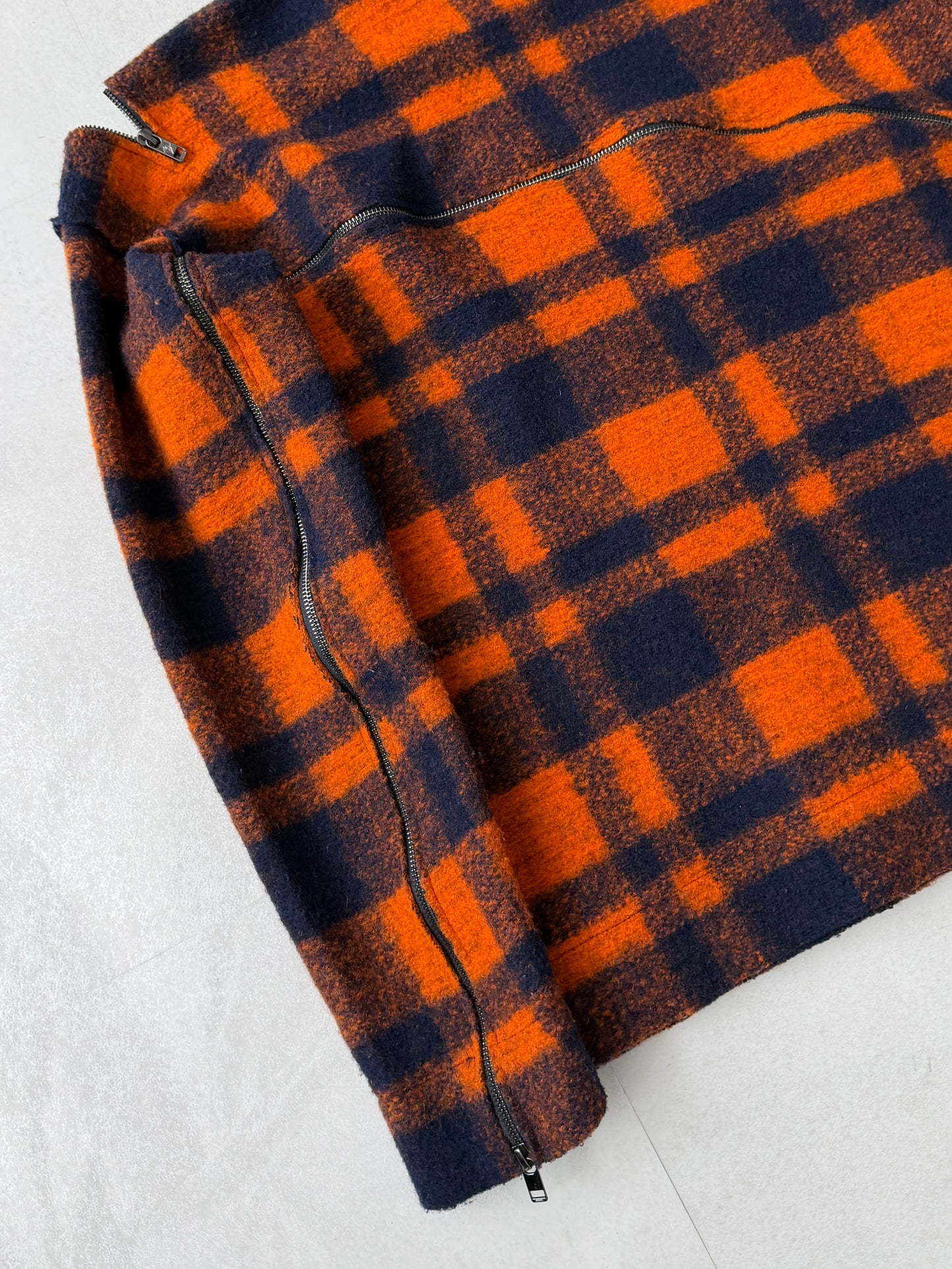 Zadig & Voltaire Multi Check Zip Wool Jacket Size XS