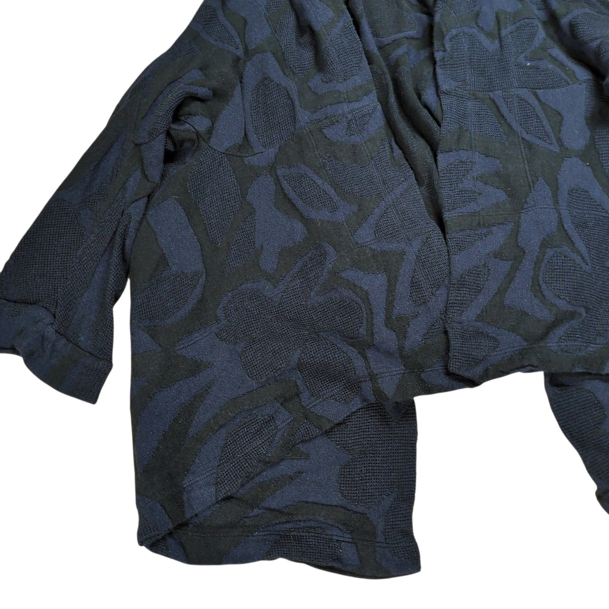 Y's Navy Geometry Deformed Cotton Cardigan Size 2