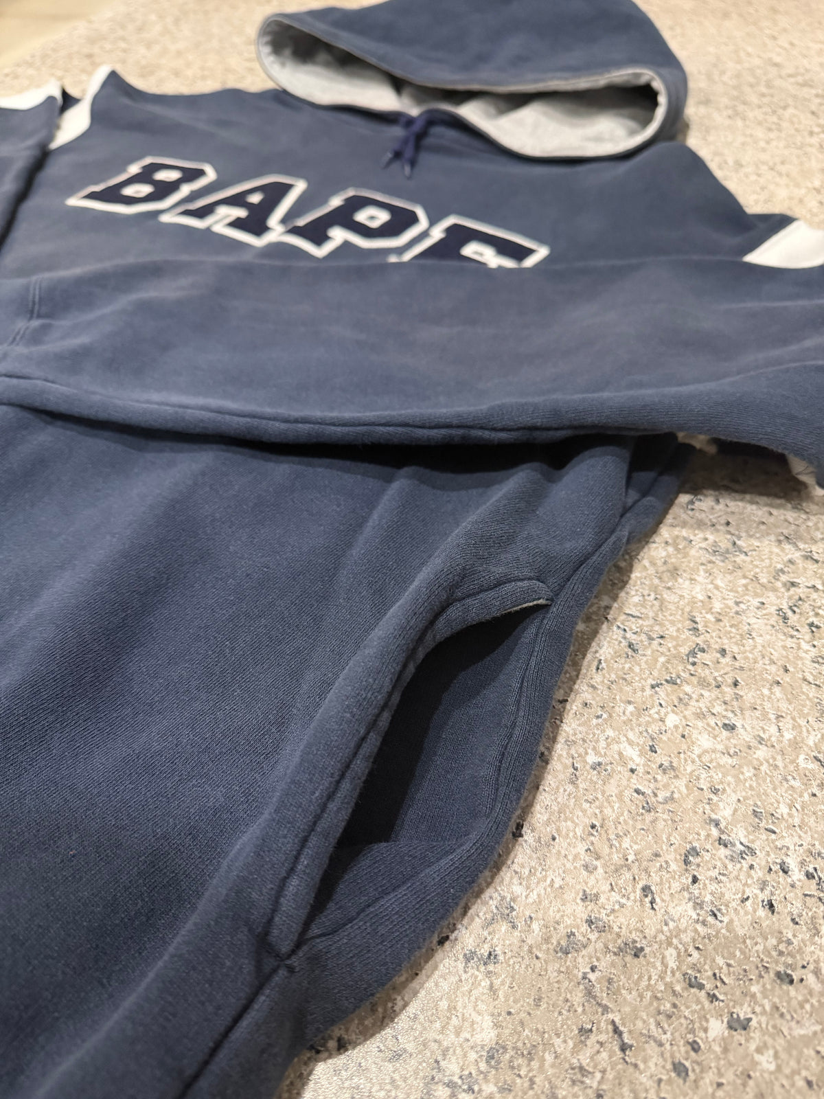 Bape Navy Pullover Hoodie Size L