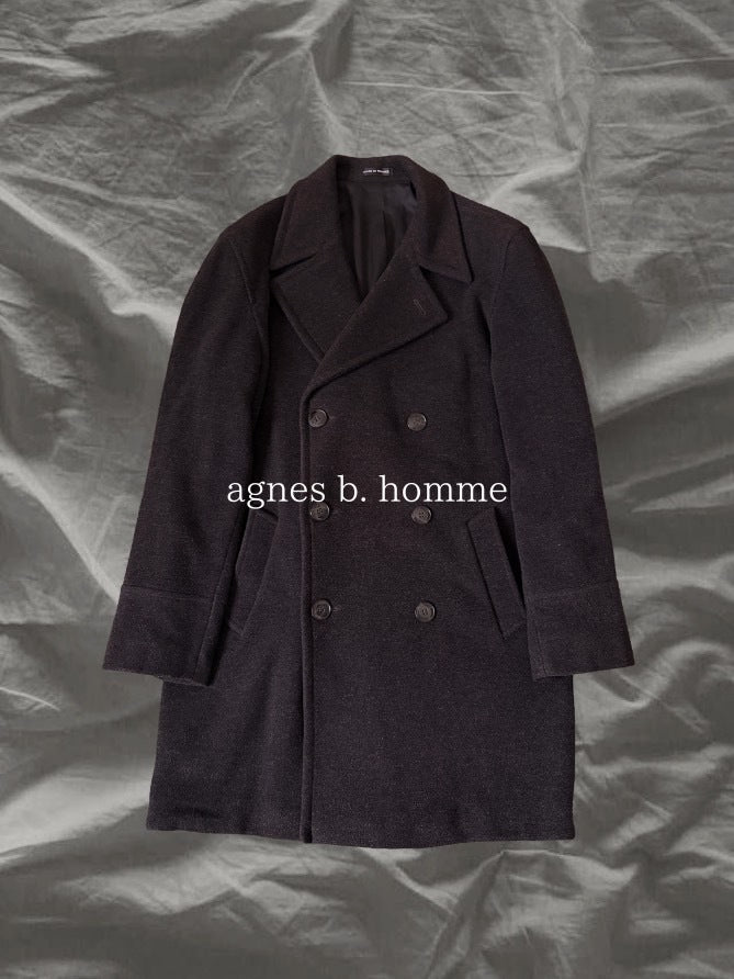 agnes b. agnès b. homme 90s Wool Double Breasted Coat Size 1
