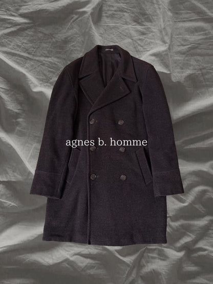 agnes b. agnès b. homme 90s Wool Double Breasted Coat Size 1