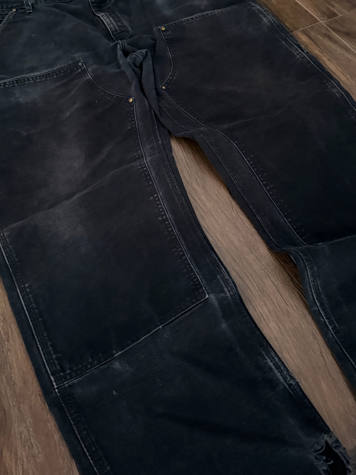 Vintage Carhartt Faded Black Double Knee Work Pants