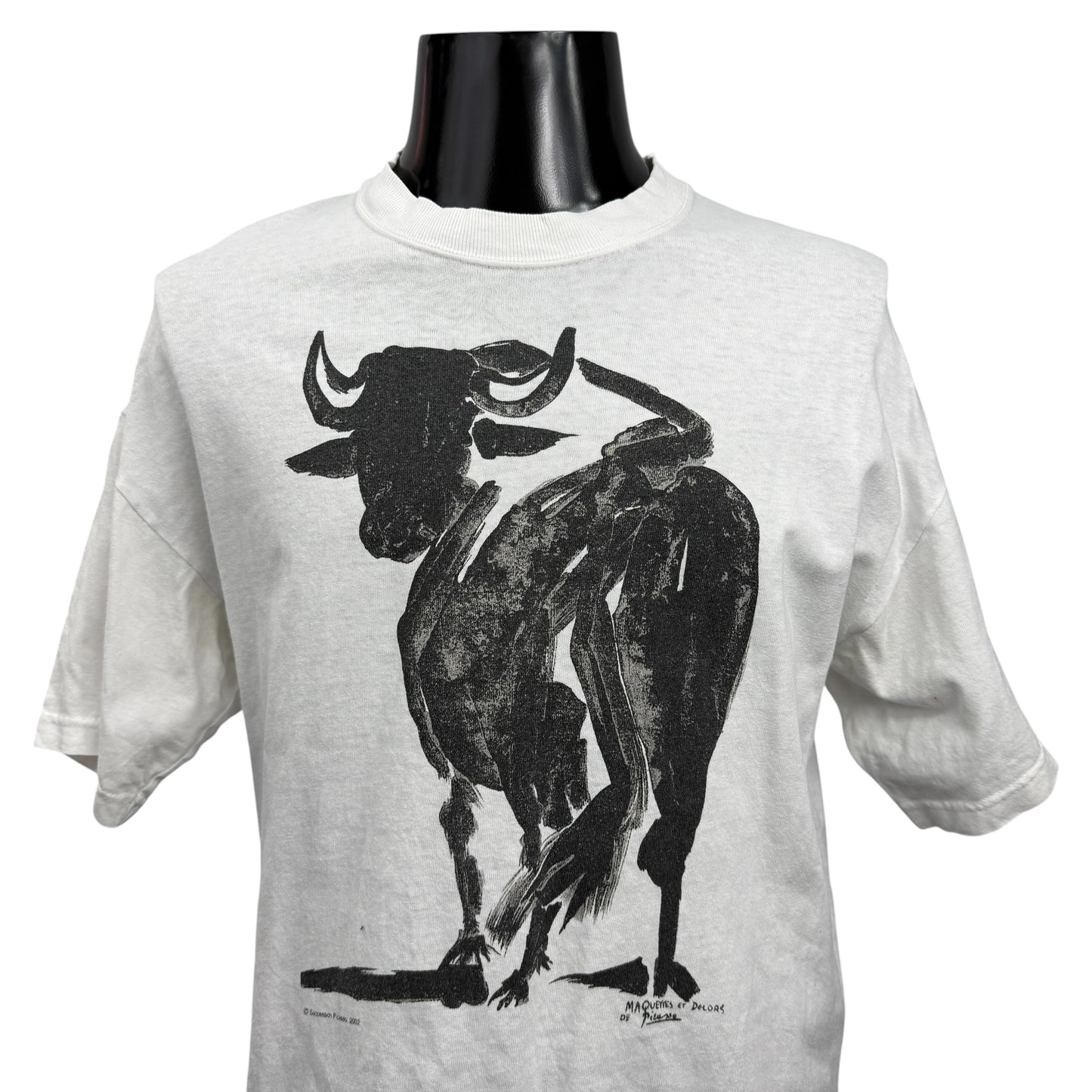 PICASSO 90s The Bull Line Art Vintage T-Shirt Size L