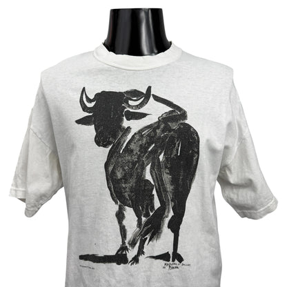 PICASSO 90s The Bull Line Art Vintage T-Shirt Size L